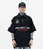 Men's Polo Shirt with Patchwork Badge Letter Embroidery Football Markonline