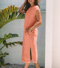 Carrot Mineral Wash Pocketed T-shirt Long Dress Markonline