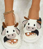 White Cute Cow Pattern Open Toe Slippers Dear-Lover Dropshipping