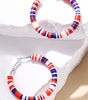 Fiery Red Patriotic Multicolored Bead Hoop Earrings Dear-Lover Dropshipping