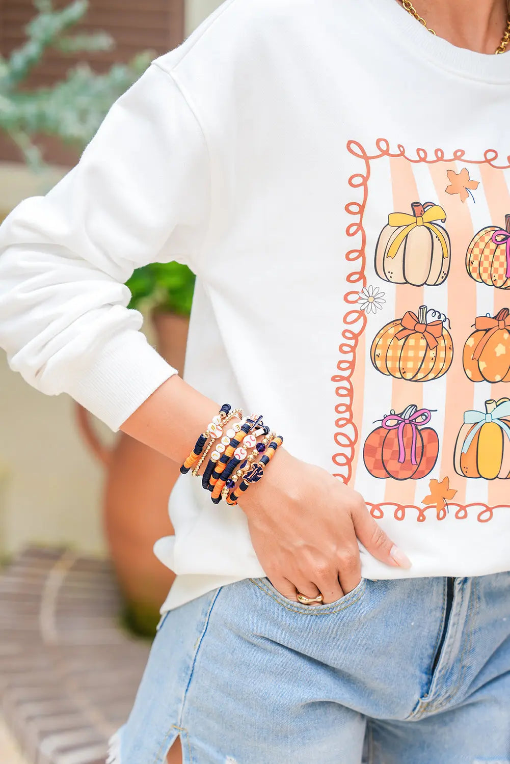 Russet Orange 7pcs Game Day Football Stackable Bracelet Set Dear-Lover Dropshipping