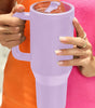 Orchid Petal Frosted Stainless Handle Large Vacuum Cup with Straw 40oz Dear-Lover Dropshipping