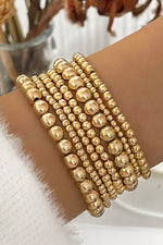 Gold 7pcs/Set Minimalist Plated Beaded Luxury Bracelet Set Dear-Lover Dropshipping