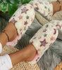 Beige Star Pattern Plush Home Slippers Dear-Lover Dropshipping