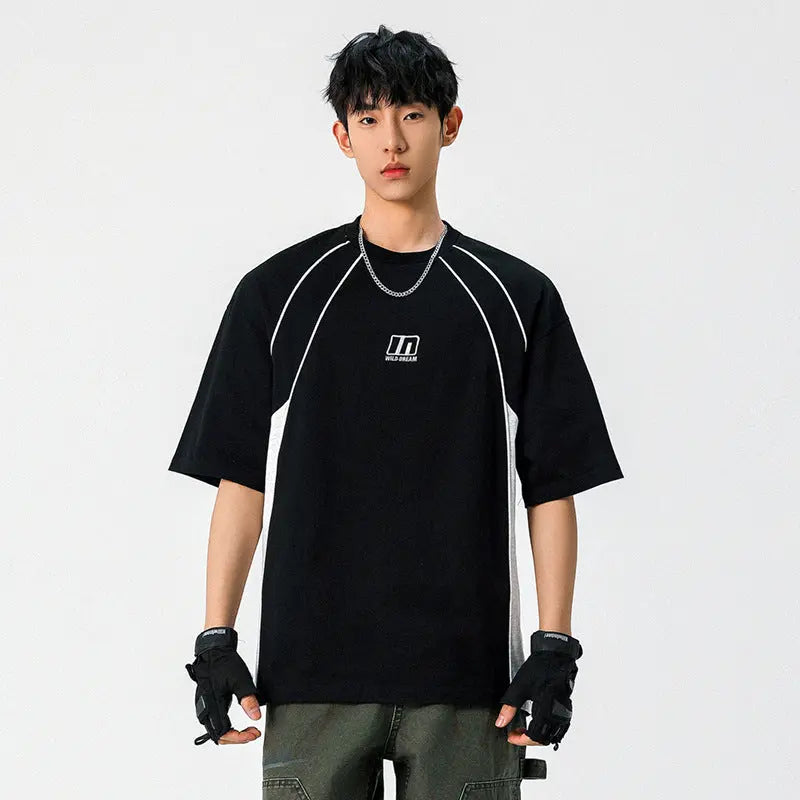 Embroidered short sleeved T-shirt for men