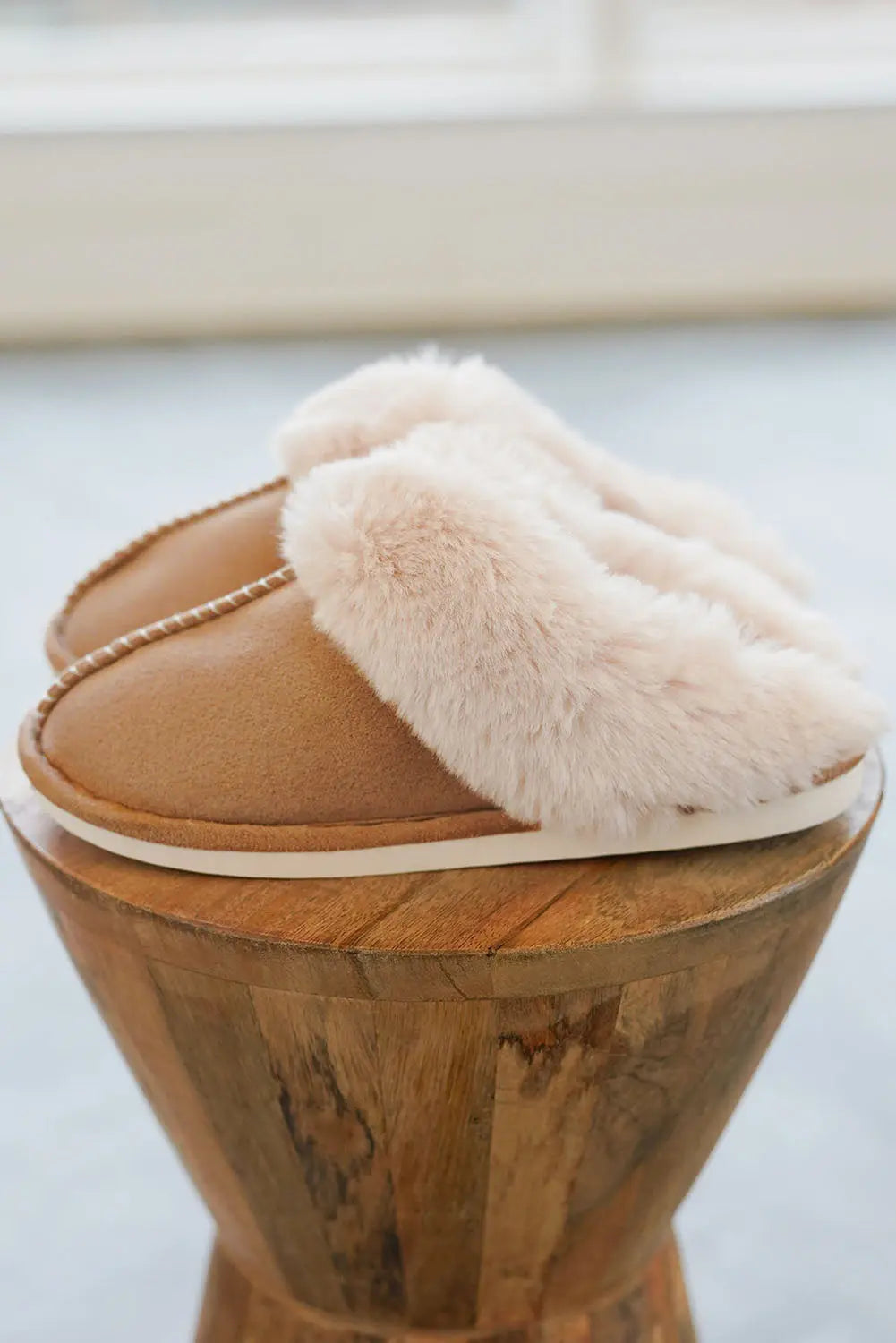 Camel Plush Suede Winter Home Slippers Dear-Lover Dropshipping