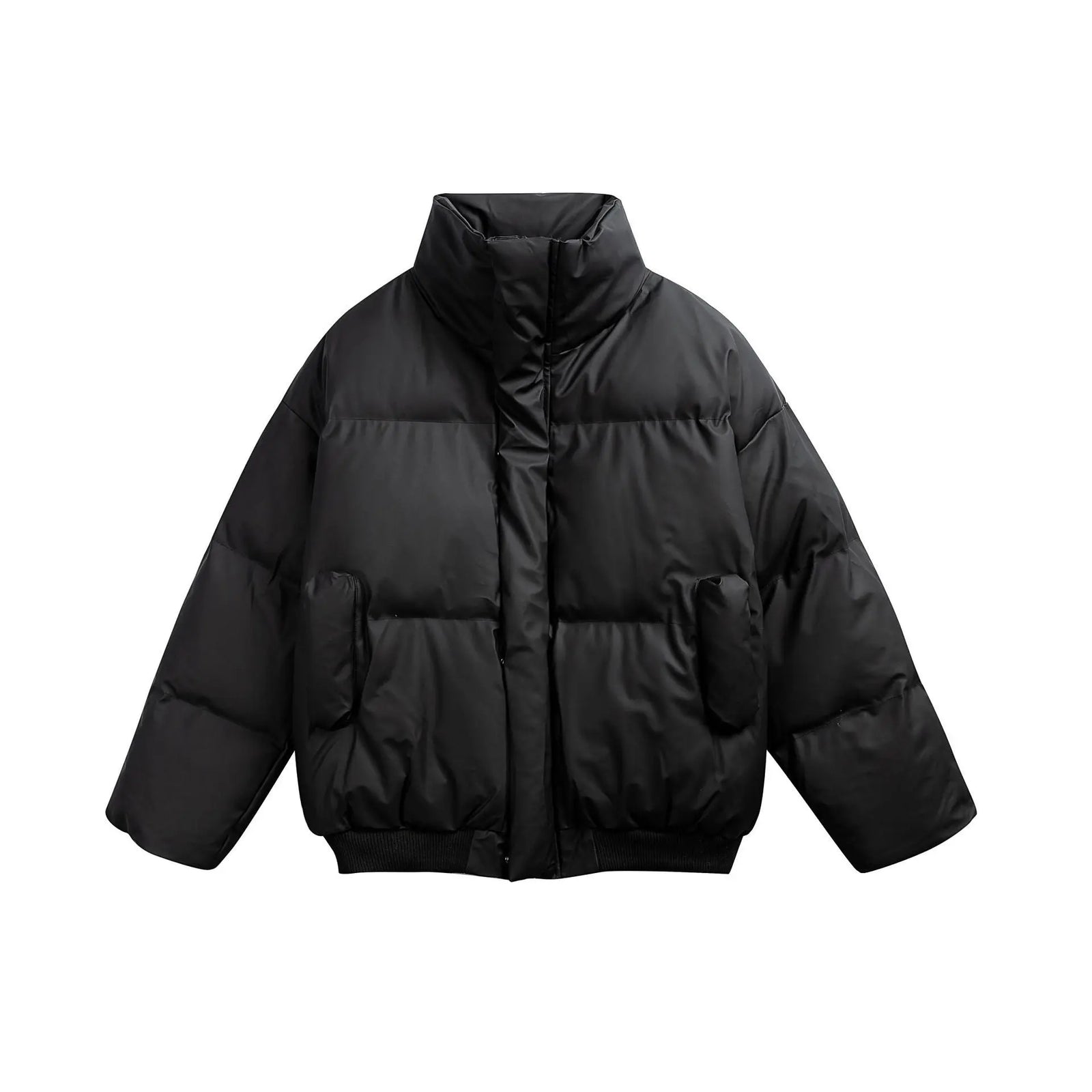 Collar PU Leather Cotton Coat for Men and Women Thick Warm Cotton Jacket