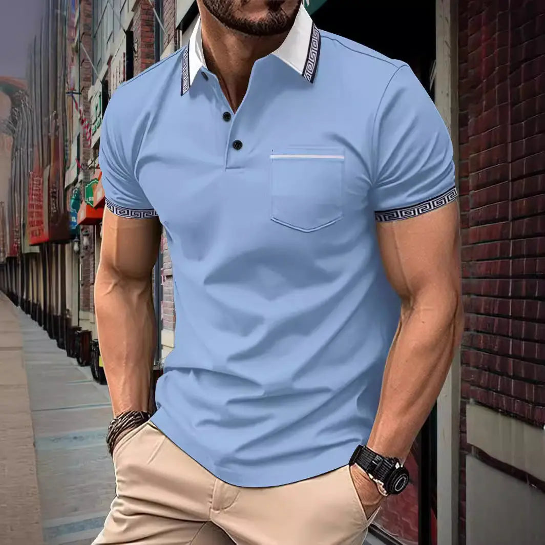 Polo shirt button pocket men's sports polo shirt Markonline