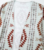 Brown Western Aztec Printed Open Front Long Cardigan Dear-Lover Dropshipping