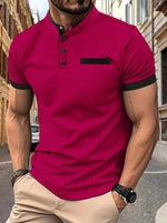 POLO Men's Checkered Stand Collar Polo Shirt Markonline