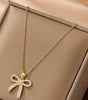 Gold Plated Rhinestone Bowknot Pendant Necklace Dear-Lover Dropshipping