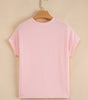 Pink Corded Knit Color Block Pocketed Crew Neck T Shirt Dear-Lover Dropshipping