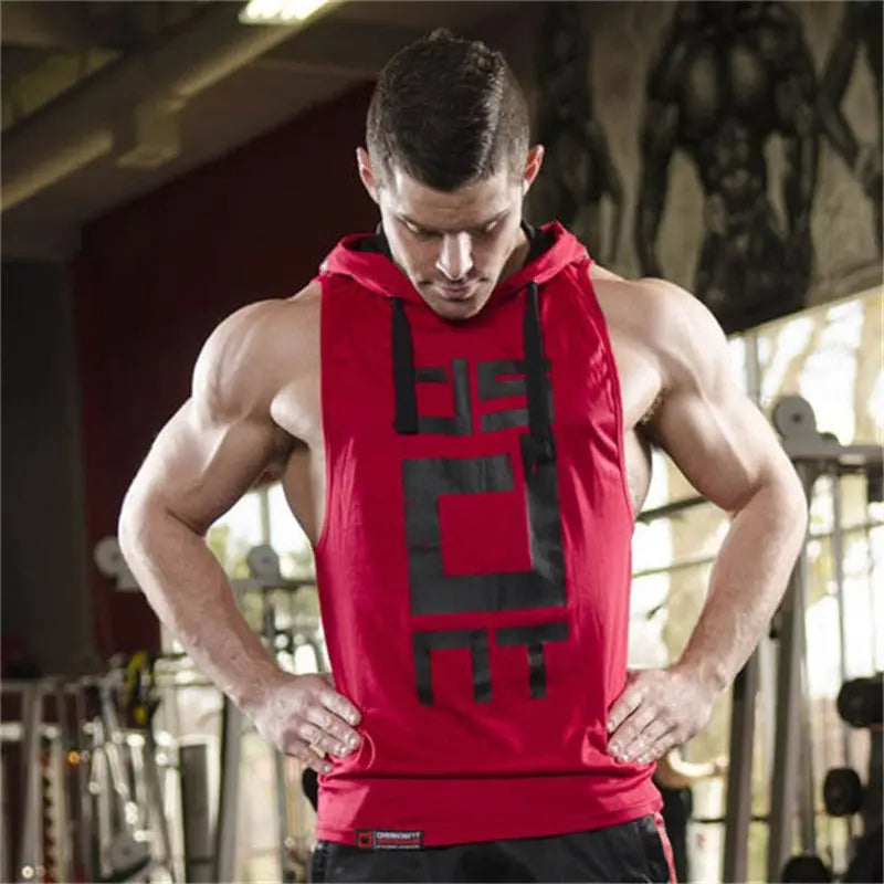 Cotton Tank Tops Hoodie Fitness Mens Bodybuilding Workout Tee fashion Muscle Male Activewear Markonline