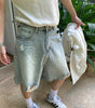 Washed distressed denim shorts for men Markonline