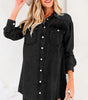Medium Grey Beau Chest Pocket Raw Hem Denim Loose Shirt Dress Markonline