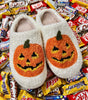 White Halloween Pumpkin Print Plush Slippers (Runs Small, Size Up) Dear-Lover Dropshipping