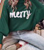 Blackish Green Merry Letter Embroidered High Neck Sweater Dear-Lover Dropshipping