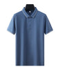 Men's Elastic Short Sleeve Polo Shirt with Snap Buttons Markonline