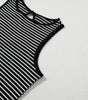 Black Striped Print Ribbed Knit Sleeveless Top Dear-Lover Dropshipping