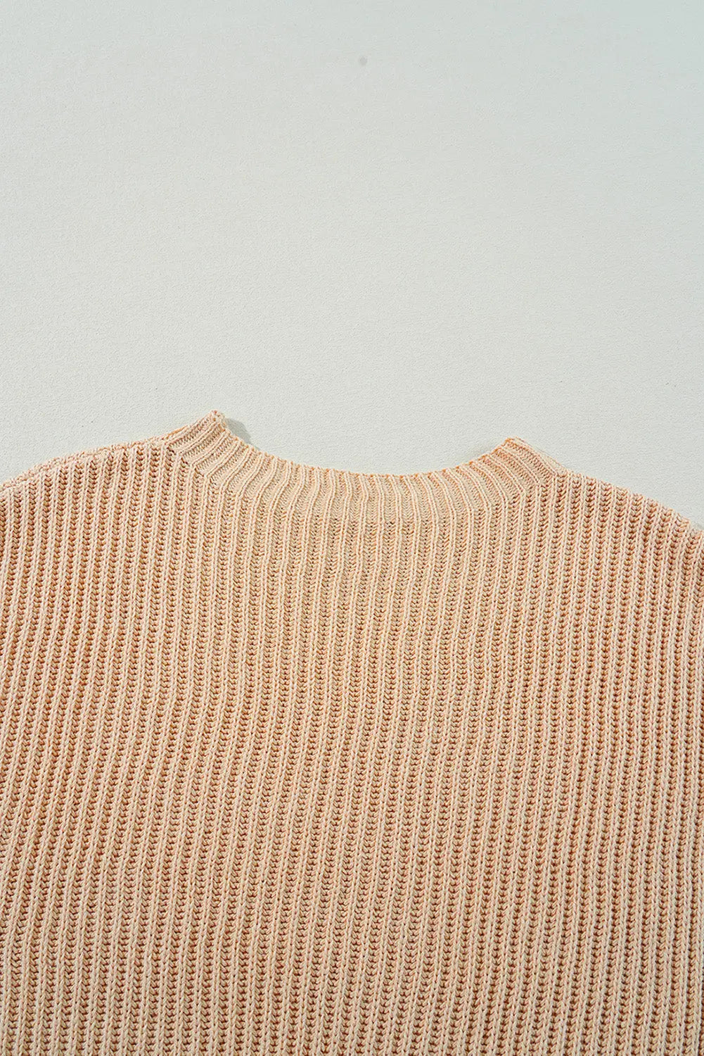 Apricot Cable Knit Drop Shoulder Side Slits Loose Sweater Dear-Lover Dropshipping