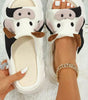 White Cute Cow Pattern Open Toe Slippers Dear-Lover Dropshipping