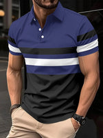 Polo striped men's sports polo shirt top Markonline