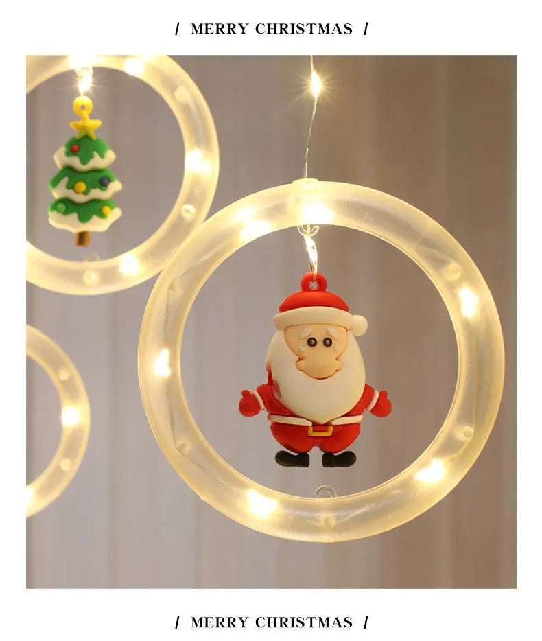 LED Christmas Curtain Lights, Indoor Scene Decoration, Creative Curtain Lights, Christmas Atmosphere Flashing Lights Markonline