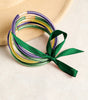 Green 5pcs Glitter Jelly Bow Knot Ribbon Bracelet Set Dear-Lover Dropshipping