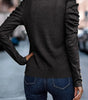 Black Buttoned Puff Long Sleeve Sheath Top Dear-Lover Dropshipping