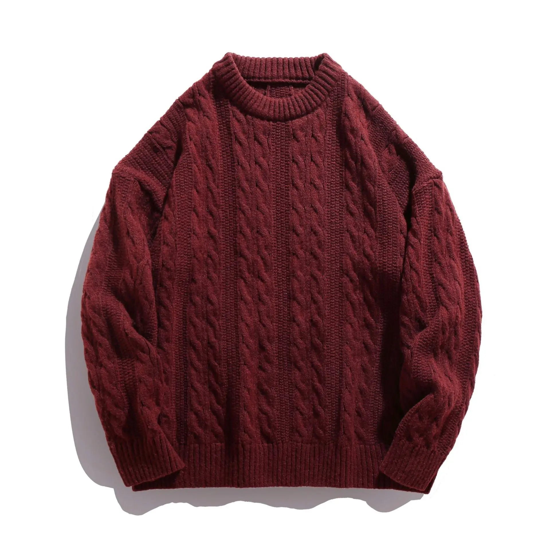 Solid color round neck sweater for men Markonline