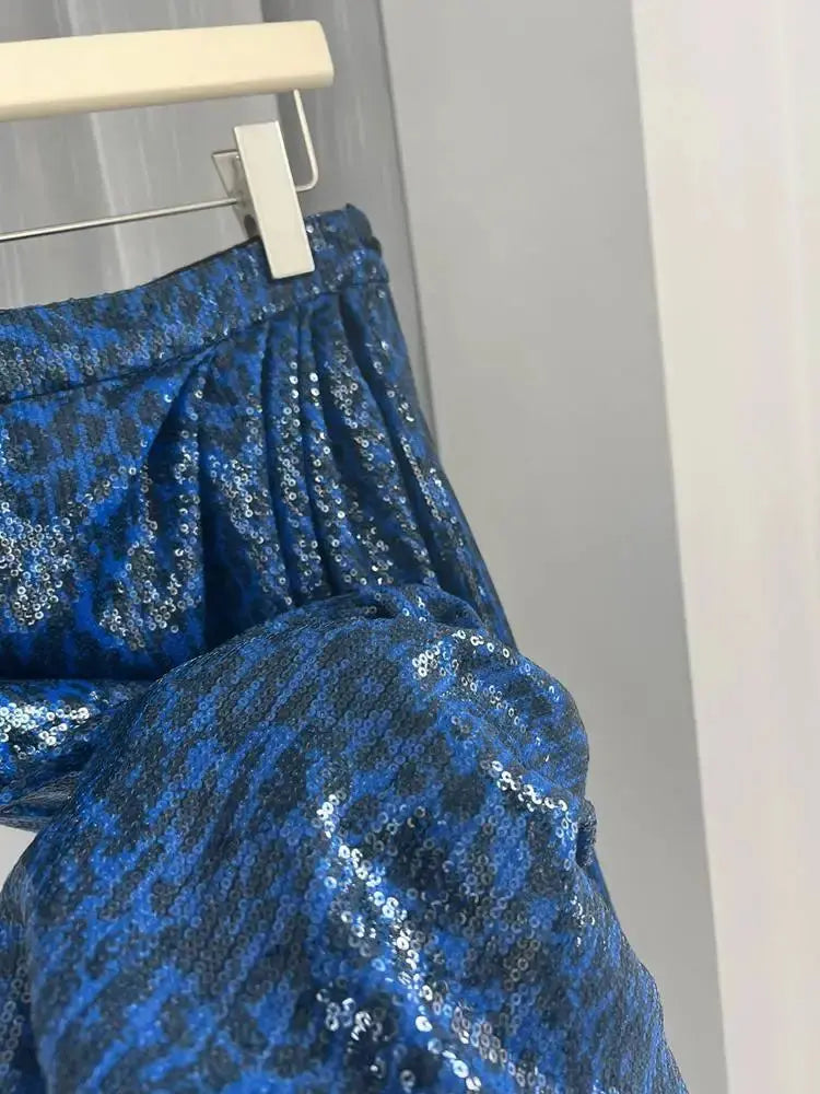 Summer New Women Skirt Sequin Embroidery High Waist Midi Skirt Markonline