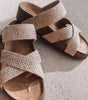 Beige Woven Cross Criss Hollowed Slip-On Slippers Markonline