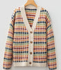 Multicolour Dotty Pattern Knit Button Front V Neck Sweater Cardigan Dear-Lover Dropshipping