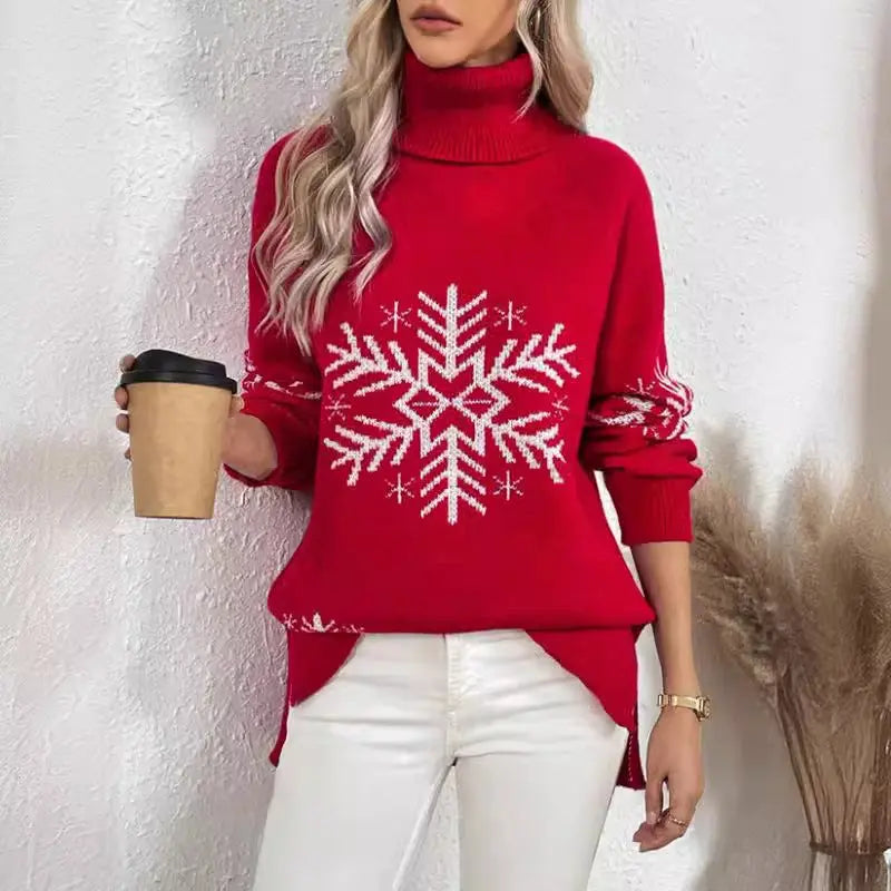 High Collar Christmas Sweaters Women's Clothing Markonline
