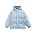 Cozy Hooded Solid Color Cotton Coat for Men and Women Casual Thick Puffer Jacket Markonline