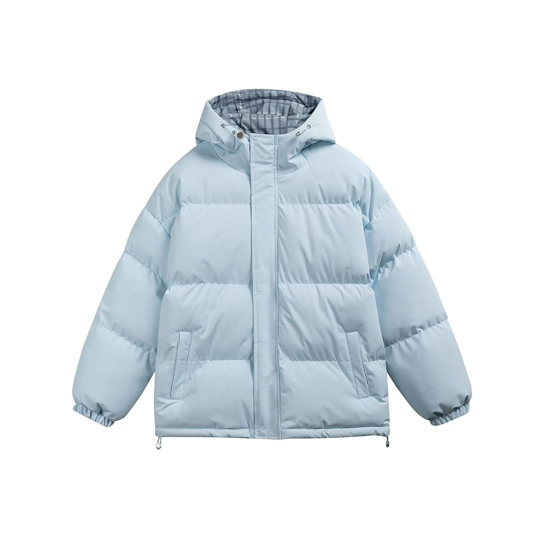 Cozy Hooded Solid Color Cotton Coat for Men and Women Casual Thick Puffer Jacket Markonline