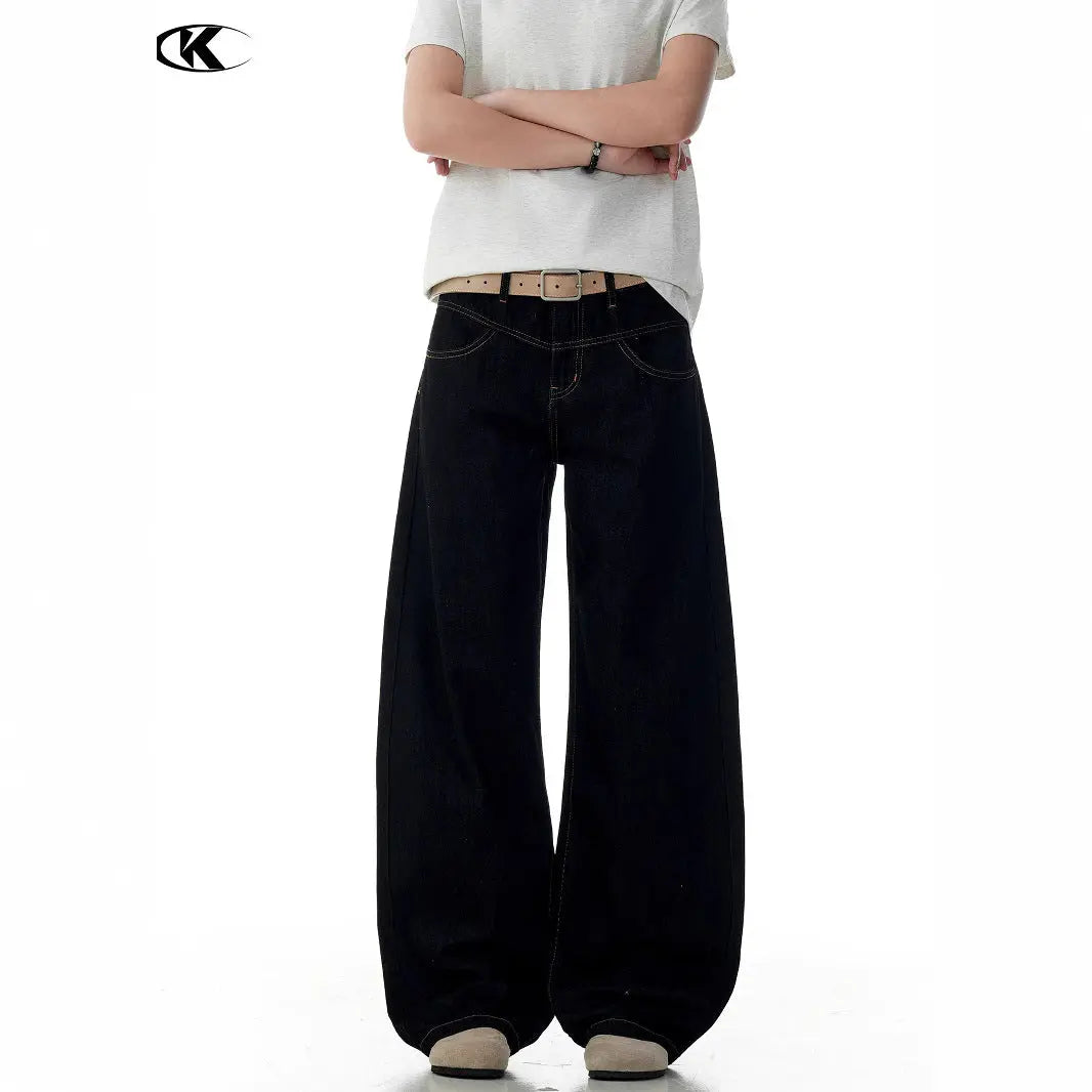 Jeans for Men and Women Retro Slimming Banana Fit Wide Leg Casual Long Pants