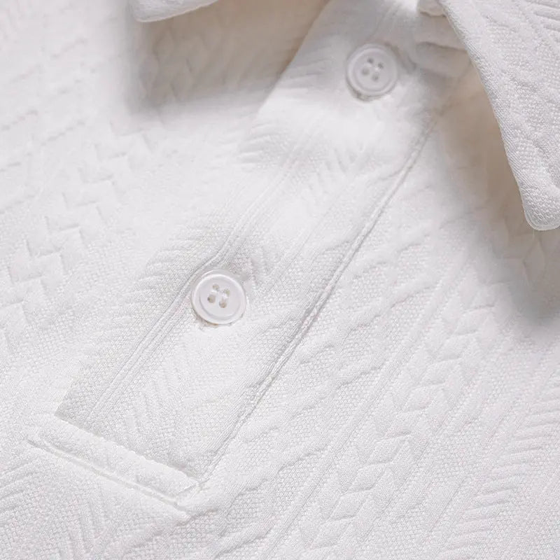 Jacquard texture polo shirt short sleeved men's T-shirt Markonline