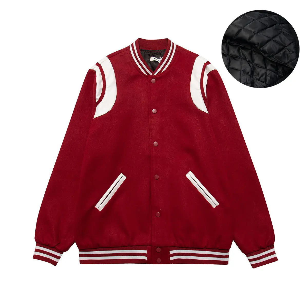 Splice leather contrasting coat couple cotton jacket Markonline