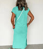 Clearly Aqua Mineral Wash Pocketed T-shirt Long Dress Markonline