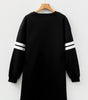 Black Varsity Contrast Banded Sleeve Shift Sweatshirt Dress Markonline