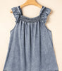 Ashleigh Blue Ruffled Shirred Neckline Sleeveless Denim Tank Top Dear-Lover Dropshipping