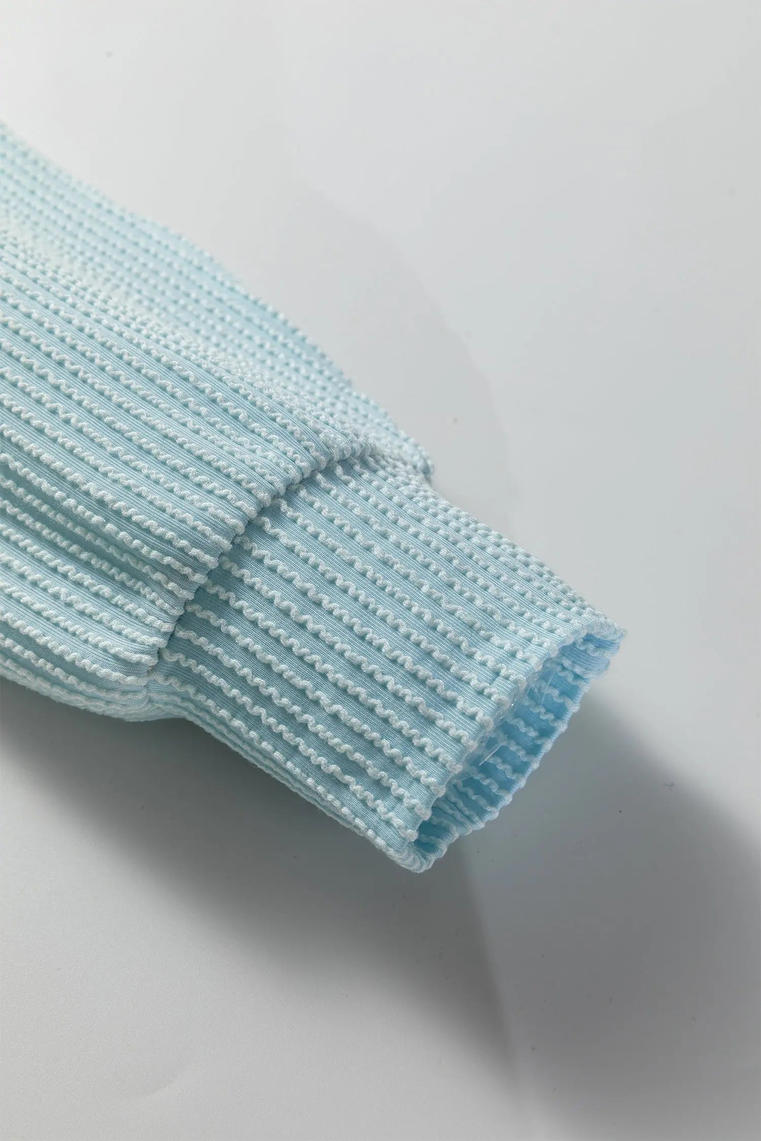 Beau Blue Color Block Corded Long Sleeve Top Dear-Lover Dropshipping