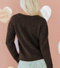 Chicory Coffee Heart Metal Button V Neck Cardigan Sweater Dear-Lover Dropshipping