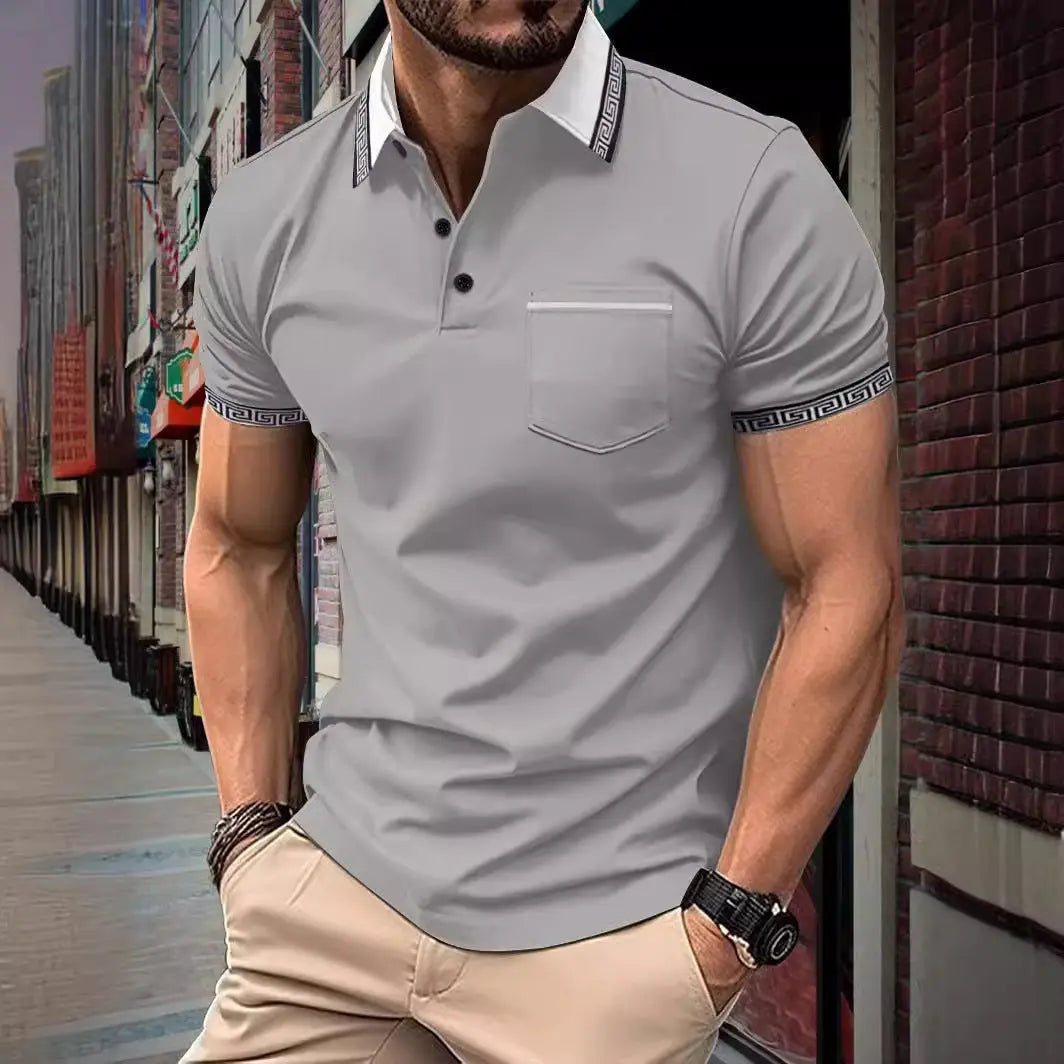 Polo shirt button pocket men's sports polo shirt Markonline