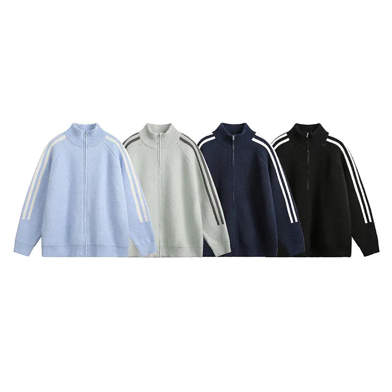 Three stripes with shoulder sleeves and a half high neck sweater for men Markonline