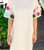 White Floral Crochet Splicing Sleeve T Shirt Dress Markonline