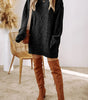 Black Cable Knit Drop Shoulder Loose Fit Sweater Dress Dear-Lover Dropshipping
