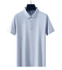 Men's Elastic Short Sleeve Polo Shirt with Snap Buttons Markonline