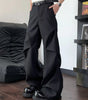 Black pleated paratrooper casual pants for men and women Markonline